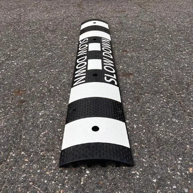 Main image of 6' Speed Bump - Slow Down Speed Bumps for Asphalt - Black Speed Humps - 6 Foot Portable Speed Bump - Speed Bumps for Road and Driveway (6' Speed Bump - White)