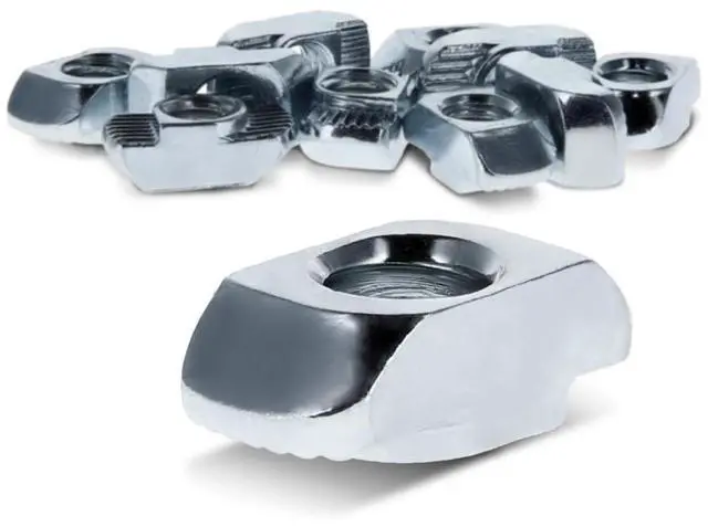 Main image of 8020, 3933, 15 40 Series 1/4-20 Standard Drop in T-Nut Steel Nut T-Slot T-Slotted Accessories for Aluminum Extrusion Hardware 1/4 Nuts (100 Pack)