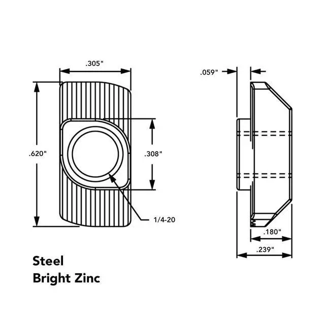 Alt view image 3 of 6 - 8020, 3933, 15 40 Series 1/4-20 Standard Drop in T-Nut Steel Nut T-Slot T-Slotted Accessories for Aluminum Extrusion Hardware 1/4 Nuts (100 Pack)