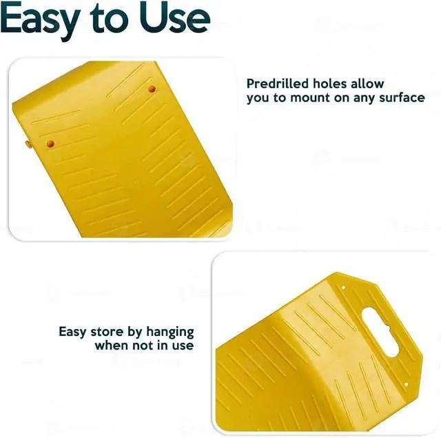 Alt view image 4 of 6 - Zone Tech Tire Saver Ramps - Premium Quality Anti- Slip Design Portable Highly Visible Yellow Wheel Rest Vehicle Storage-Flat Spot and Flat Prevention (12-Pack)