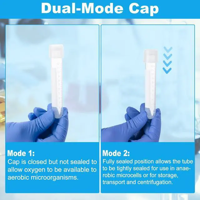 Alt view image 6 of 6 - Culture Tube, 14ml Sterile Culture Tube with Dual Position Cap, 17×100mm, Graduation, Polypropylene, for Cell Culture, Biological Research, Myclogy and Other Lab Experiment, Pack of 500