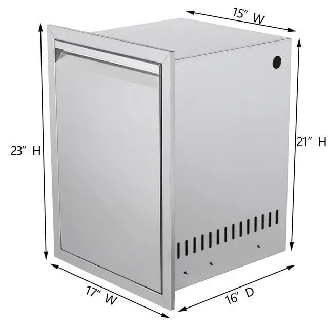 Alt view image 2 of 6 - Propane Drawer Stainless Steel Pull-Out Trash/Propane Tank Drawer Storage for Propane Tank or Trash Bin Adds Convenient Storage in Any Outdoor Kitchen