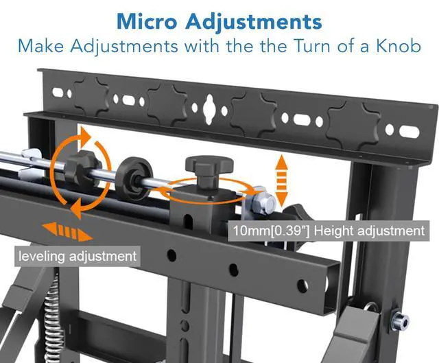 Alt view image 3 of 6 - Pop-Out Video Wall Mount for 3770" TVs, UL Certified Commercial Grade 110 lbs, VESA 200x200400x400, Tilt & Rotation, Modular Menu Board System for Digital Signage