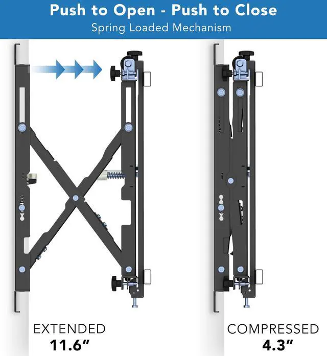 Alt view image 5 of 6 - Pop-Out Video Wall Mount for 3770" TVs, UL Certified Commercial Grade 110 lbs, VESA 200x200400x400, Tilt & Rotation, Modular Menu Board System for Digital Signage