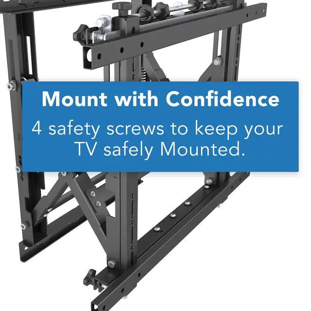 Alt view image 6 of 6 - Pop-Out Video Wall Mount for 3770" TVs, UL Certified Commercial Grade 110 lbs, VESA 200x200400x400, Tilt & Rotation, Modular Menu Board System for Digital Signage
