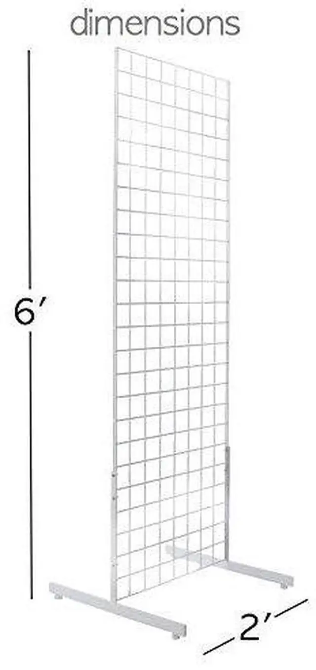Alt view image 2 of 5 - 2' x 6' Gridwall Panel Tower with T-Base Floorstanding Display Kit, 3-Pack White