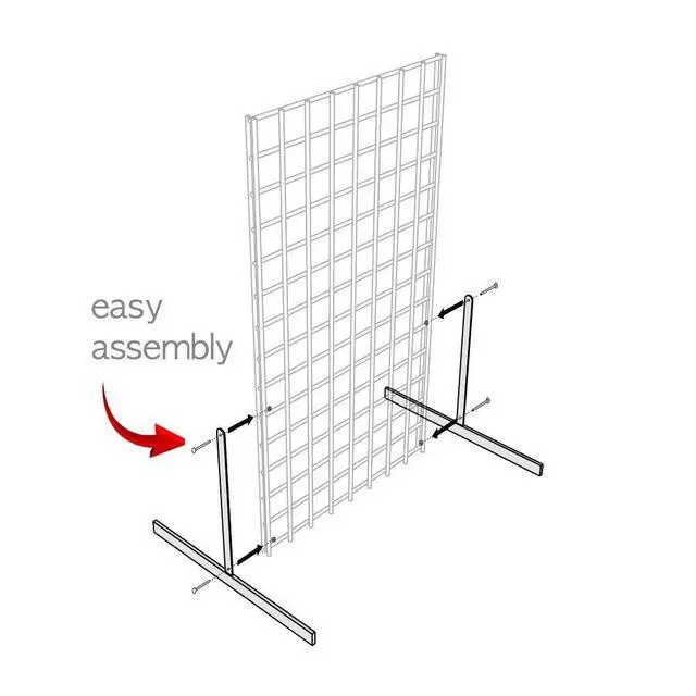 Alt view image 4 of 5 - 2' x 6' Gridwall Panel Tower with T-Base Floorstanding Display Kit, 3-Pack White