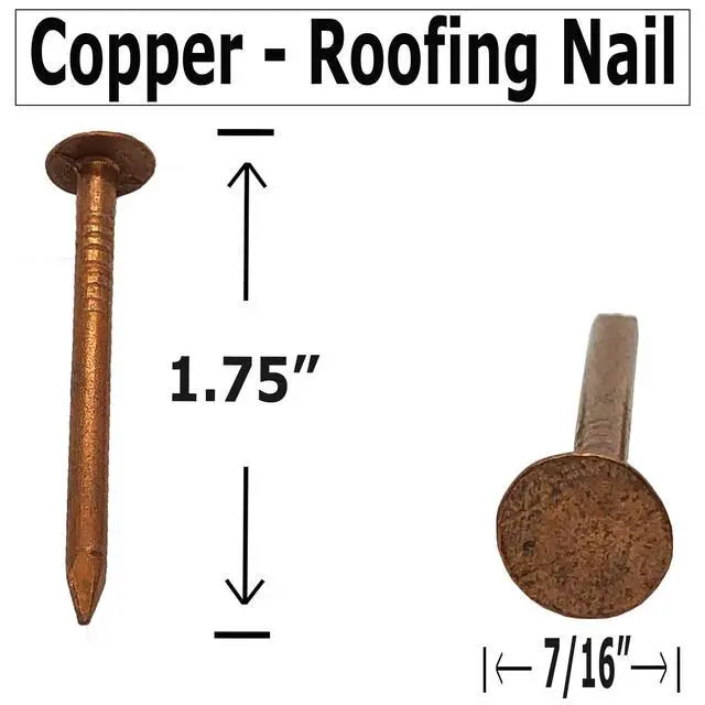 Alt view image 3 of 6 - 1.75 Copper Roofing Nails Premium Quality for Roofing, Flashing Qty (Approx 1380 nails) - 10 lbs