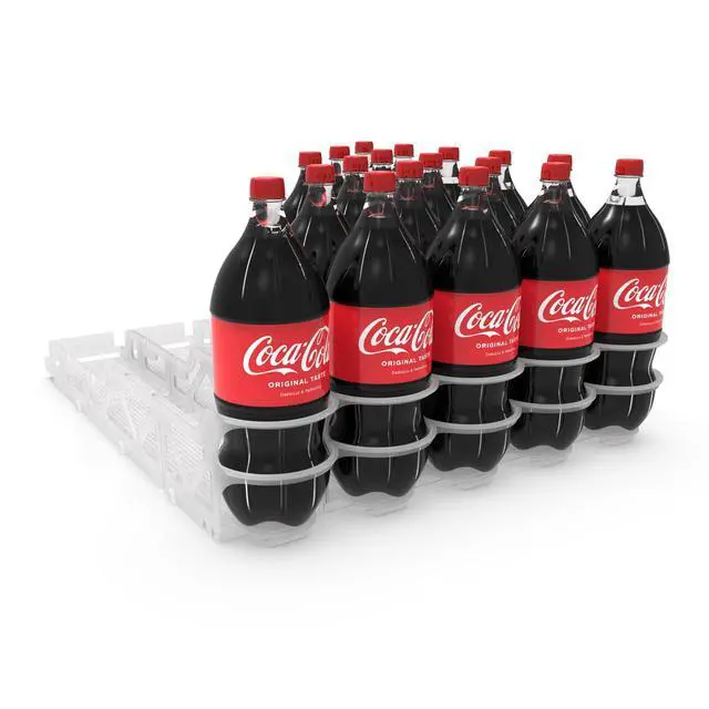 Alt view image 2 of 6 - Visi-Slide 2Liter, 5 wide Soda Beverage Dispenser - Gravity Fed Glide for Angled Shelves for Coolers, Commercial Refrigerators, Cold Vaults (Pack of 6) Drink Organizer for Cans, Bottles and More