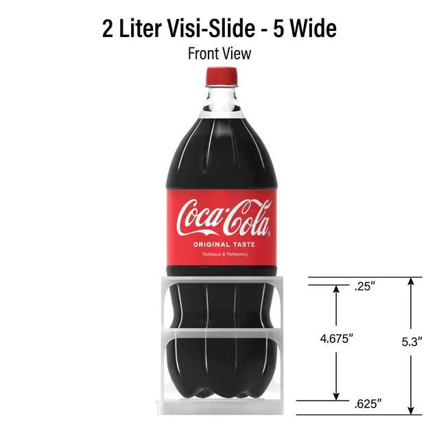 Alt view image 4 of 6 - Visi-Slide 2Liter, 5 wide Soda Beverage Dispenser - Gravity Fed Glide for Angled Shelves for Coolers, Commercial Refrigerators, Cold Vaults (Pack of 6) Drink Organizer for Cans, Bottles and More