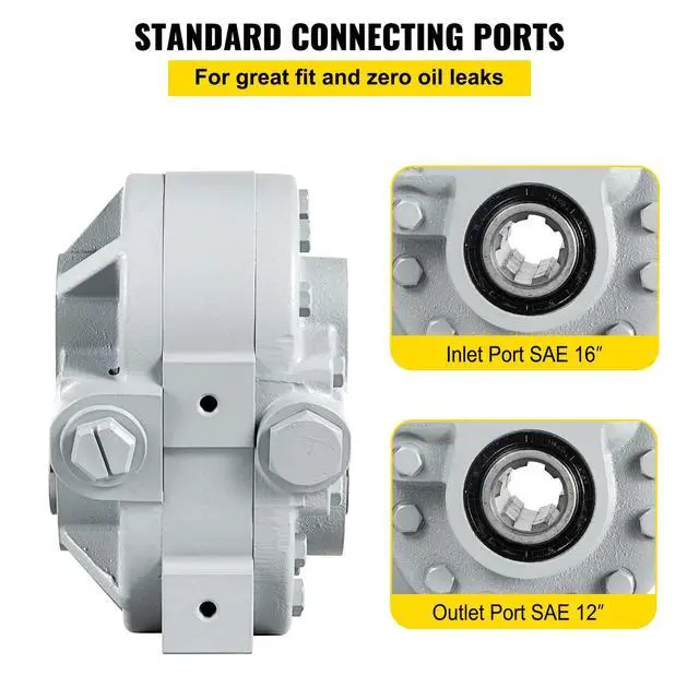 Alt view image 4 of 6 - Hydraulic Pump 16.6GPM Hydraulic Motor 540RPM Log Splitter 2500PSI Hydraulic Splitter SAE 12 Outlet Port Hydraulic Pump for Log Splitter for Truck Tailgate Lift,Scissor Lift, Dump Trailer
