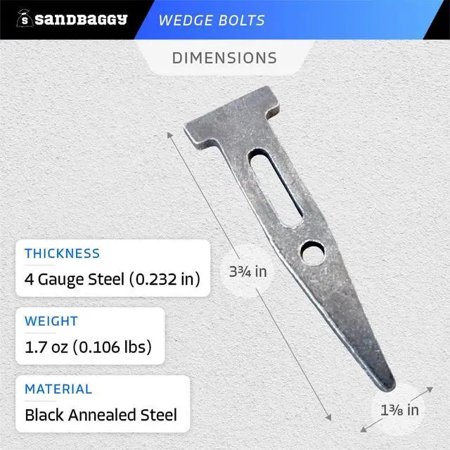 Alt view image 2 of 6 - 1 " x 3 ¾" Steel Wedge Anchor Bolts for Concrete Pouring & Masonry - Easy Installation - Reusable, Removable - Black Annealed Steel (500, Black, 1.375 inch x 3.75 inch)