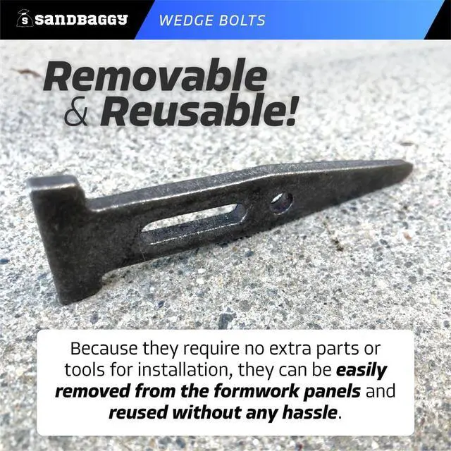 Alt view image 3 of 6 - 1 " x 3 ¾" Steel Wedge Anchor Bolts for Concrete Pouring & Masonry - Easy Installation - Reusable, Removable - Black Annealed Steel (500, Black, 1.375 inch x 3.75 inch)