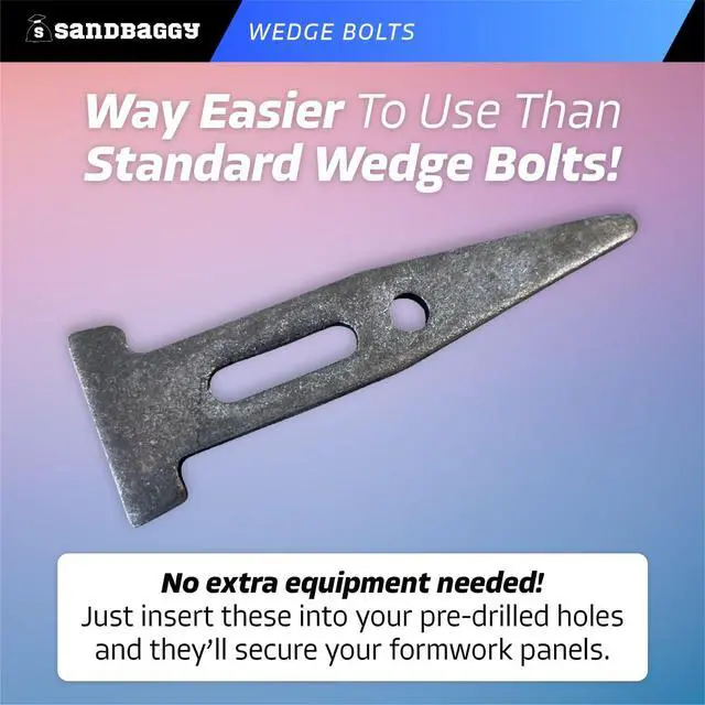Alt view image 4 of 6 - 1 " x 3 ¾" Steel Wedge Anchor Bolts for Concrete Pouring & Masonry - Easy Installation - Reusable, Removable - Black Annealed Steel (500, Black, 1.375 inch x 3.75 inch)