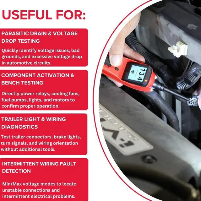 Alt view image 3 of 6 - PP3EZREDCS Circuit Tester with Learning and Diagnostics Mode for Easy Automotive Electrical and Component Testing for 12 to 24 Volts Electrical Systems Tool Only