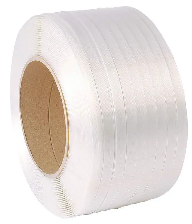 Alt view image 4 of 5 - 1/2" Strapping 9900 Ft Machine Grade 8x8 Core Polypropylene Heavy Duty Grade Strapping, 1 Roll, White