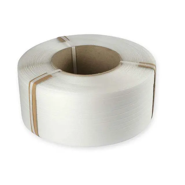 Alt view image 5 of 5 - 1/2" Strapping 9900 Ft Machine Grade 8x8 Core Polypropylene Heavy Duty Grade Strapping, 1 Roll, White