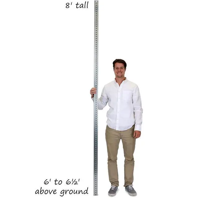 Alt view image 2 of 4 - Square Sign Post - 8 Feet Tall and 2" Wide Galvanized Steel Post, 7/16 Inch Diameter Mounting Holes, Made in USA