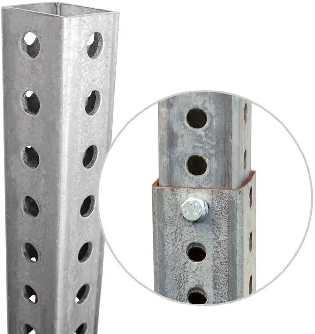 Main image of Square Sign Post Kit - 8 ft Tall x 1.5" Galvanized Steel Post and 3 Feet Stub for Natural Ground, Made in USA