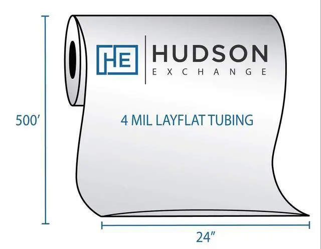 Alt view image 2 of 6 - Hudson Exchange 24" x 500', 4 Mil, Poly Tubing Roll, Food Grade LDPE Resin, Custom Length Packaging