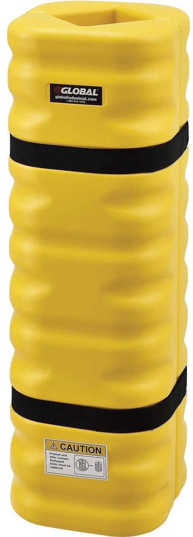 Main image of 42"H x 13"W Narrow Column Protectors, 4-6" Column Opening, for Square or Round Columns, High-Visibility Yellow, High-Density Polyethylene, Interlocking Halves