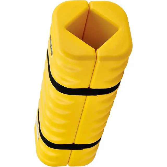 Alt view image 2 of 6 - 42"H x 13"W Narrow Column Protectors, 4-6" Column Opening, for Square or Round Columns, High-Visibility Yellow, High-Density Polyethylene, Interlocking Halves