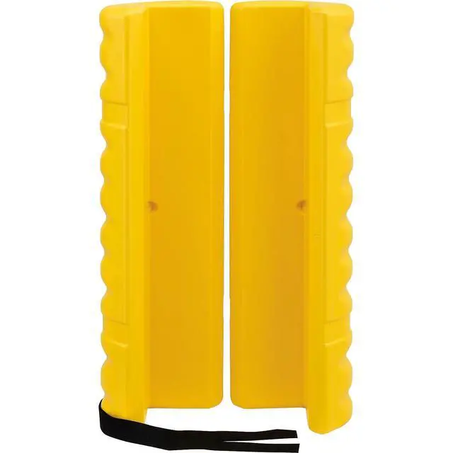Alt view image 4 of 6 - 42"H x 13"W Narrow Column Protectors, 4-6" Column Opening, for Square or Round Columns, High-Visibility Yellow, High-Density Polyethylene, Interlocking Halves