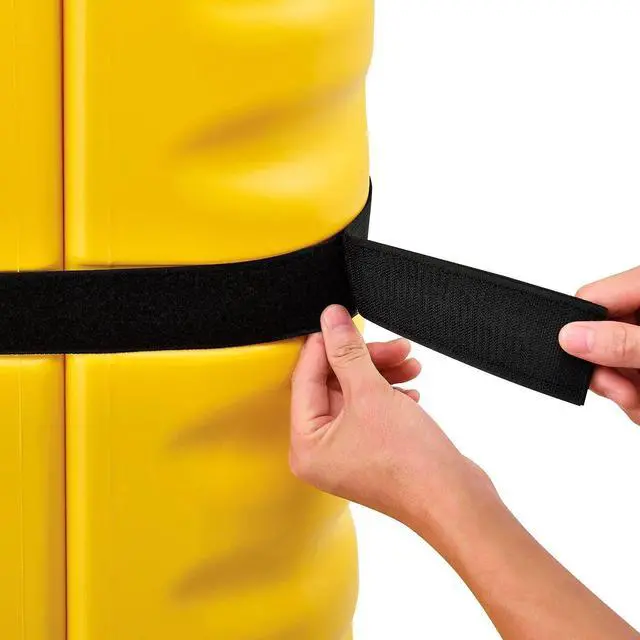 Alt view image 5 of 6 - 42"H x 13"W Narrow Column Protectors, 4-6" Column Opening, for Square or Round Columns, High-Visibility Yellow, High-Density Polyethylene, Interlocking Halves