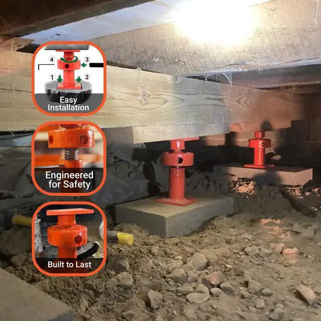 Alt view image 6 of 6 - Manufacturing Adjustable Mini Screw Jack Post - House Jack for Foundation, Floor Leveling & Concrete Bracing - 15,000 lb Capacity, 2.5" Adjustable Lift, Support & Leveling