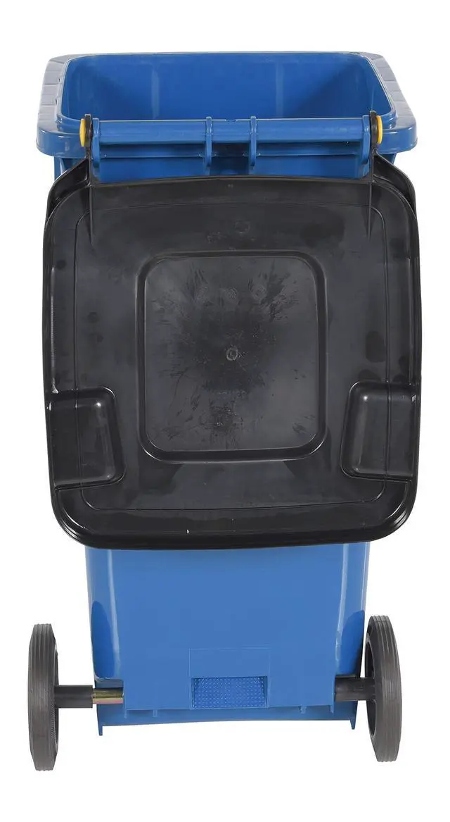 Alt view image 4 of 6 - TH-32-BLU Trash Can, Polyethylene, 18-1/2" Width, 37-1/2" Height, 22" Depth, 32 gallon Capacity, Blue