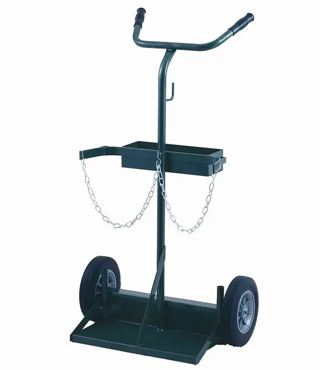 Main image of Trucks 142-86 Deluxe Welding Cylinder Hand Truck, Oxygen Acetylene Tank Cart with Toolbox, Hose Hooks, Chain & 10-Inch Solid Rubber Wheels for Fabrication & Repair Shops