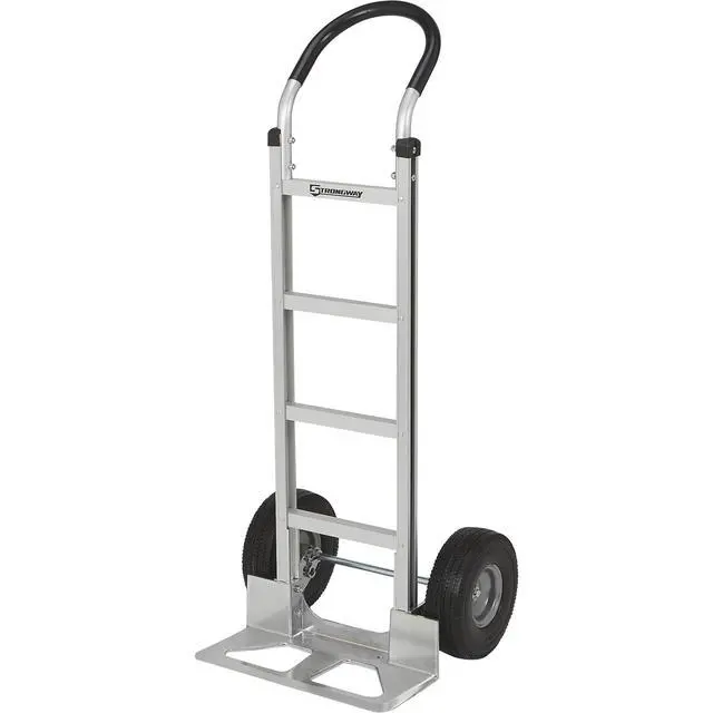 Alt view image 6 of 6 - Aluminum Hand Truck, 600 Lb Capacity, 10 in. Polyurethane Tires, Continuous-Flow Handle, 7.5 in. x 18 in. Toe Plate, 18.11 in. x 20.08 in. x 50 in. H, for Warehouse, Shop and Jobsite