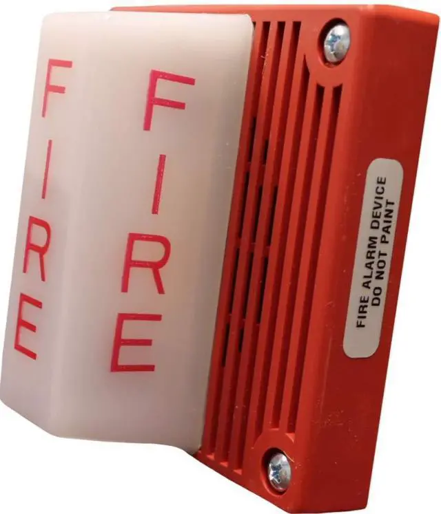 Alt view image 2 of 3 - Wheelock MT4-115-WH-VFR MT Multitone Horn Strobe, Red Housing, Clear Lens, One Alarm Appliance with (8) Eight Selective Signals, 99dBA Sound Level, Indoor/Outdoor, FIRE Lettering, Wall Mounting