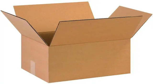 Main image of P1612675PK Flat Corrugated Boxes, 16" L x 12" W x 6" H, Kraft (Pack of 75)