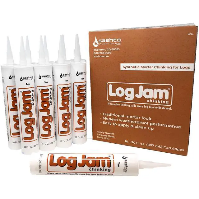 Alt view image 2 of 3 - Log Jam Acrylic Latex Chinking Caulk, 30 oz Cartridge, Tan (Pack of 10)