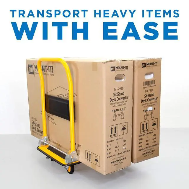 Alt view image 6 of 6 - Heavy Duty Folding Hand Truck Dolly Platform Truck, 660 lb Flatbed Cart with Wheels, Foldable Platform Cart with 360° Swivel Casters, Push Cart for Moving Boxes & Furniture (MI-921)