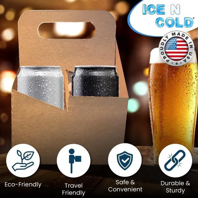 Alt view image 5 of 6 - 4 Cup Kraft Cardboard Beverage Carrier (Pack of 225) - Durable Drink Carriers for Hot or Cold Beverages - Perfect for Food Delivery Service, Door Dash, Uber Eats, or Any On-The-Go Dining Needs