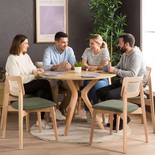 Alt view image 2 of 6 - Mid Century Modern Dining Table Base Only, Pedestal Table Bases, Wooden Legs for Kitchen Tables, Glass Top Wood Top Assembly Tools Available (Wood Tabletop Hardware, Unfinished)