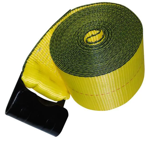Alt view image 3 of 4 - 4 x 30 Heavy Duty Winch Strap with Flat Hook for Flatbed Trailer 6,000 lbs Load Limit 10 Pack