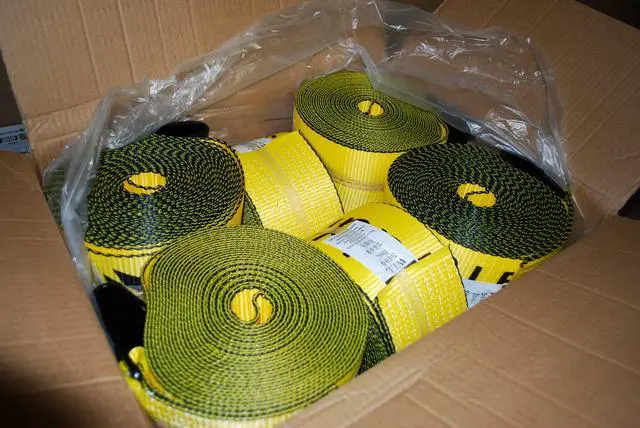 Alt view image 4 of 4 - 4 x 30 Heavy Duty Winch Strap with Flat Hook for Flatbed Trailer 6,000 lbs Load Limit 10 Pack