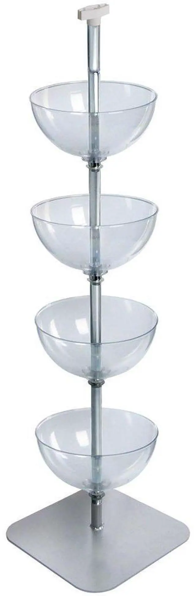 Main image of Tiered Bowl Floor Display with Flat Base, 4 Tiers, 14"D, Clear