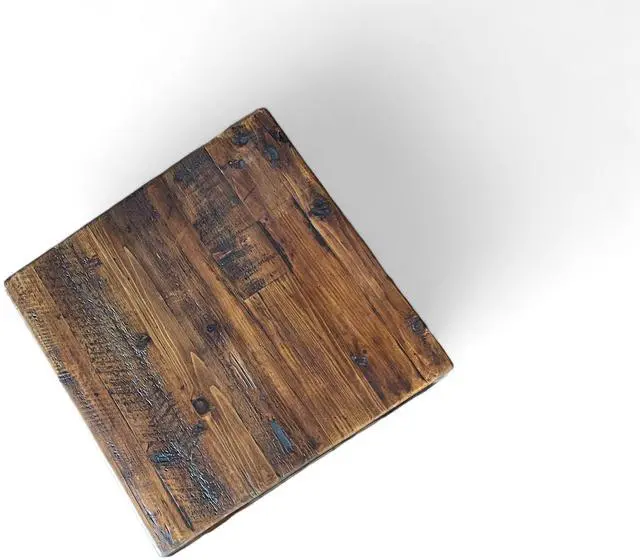 Main image of Rustic Reclaimed Wood Dining Table Top, Dark Brown Matte Finish, for Restaurants/Cafes/Home, (30" x 48")