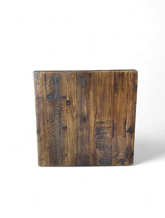 Alt view image 3 of 4 - Rustic Reclaimed Wood Dining Table Top, Dark Brown Matte Finish, for Restaurants/Cafes/Home, (30" x 48")