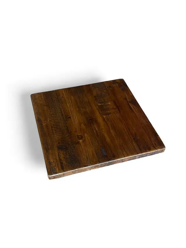 Alt view image 4 of 4 - Rustic Reclaimed Wood Dining Table Top, Dark Brown Matte Finish, for Restaurants/Cafes/Home, (30" x 48")