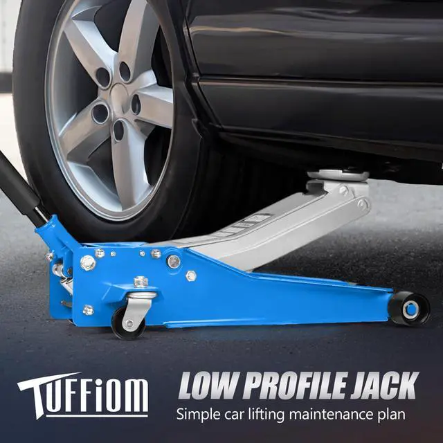Alt view image 6 of 6 - 3 Ton Floor Jack, Aluminum and Steel Low Profile Jack with Dual Pistons Quick Lift Pump for Cars & SUVs, Lifting Range 2-19/20" to 20-1/10, Blue