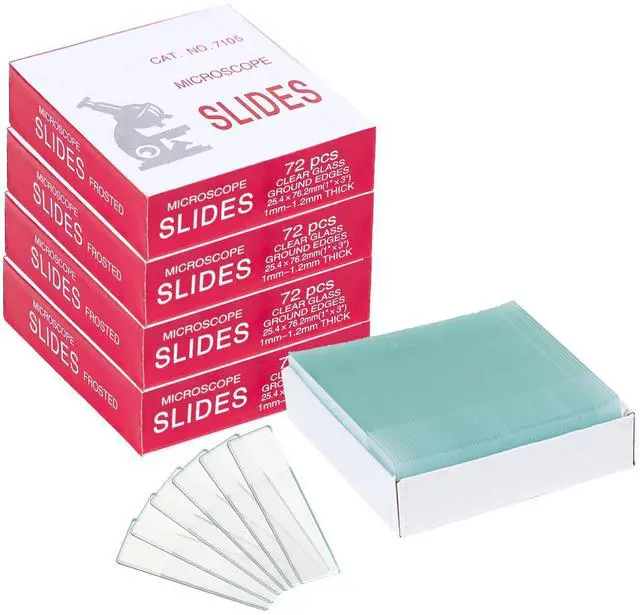 Main image of 50Pack 3600Pcs Microscope Slides, 75 x 25 mm Microscope Glass Slides, Microscope Slides Frosted, Microscope Slides Frosted End, Pre-Cleaned Glass Slides for Classroom & Lab Use