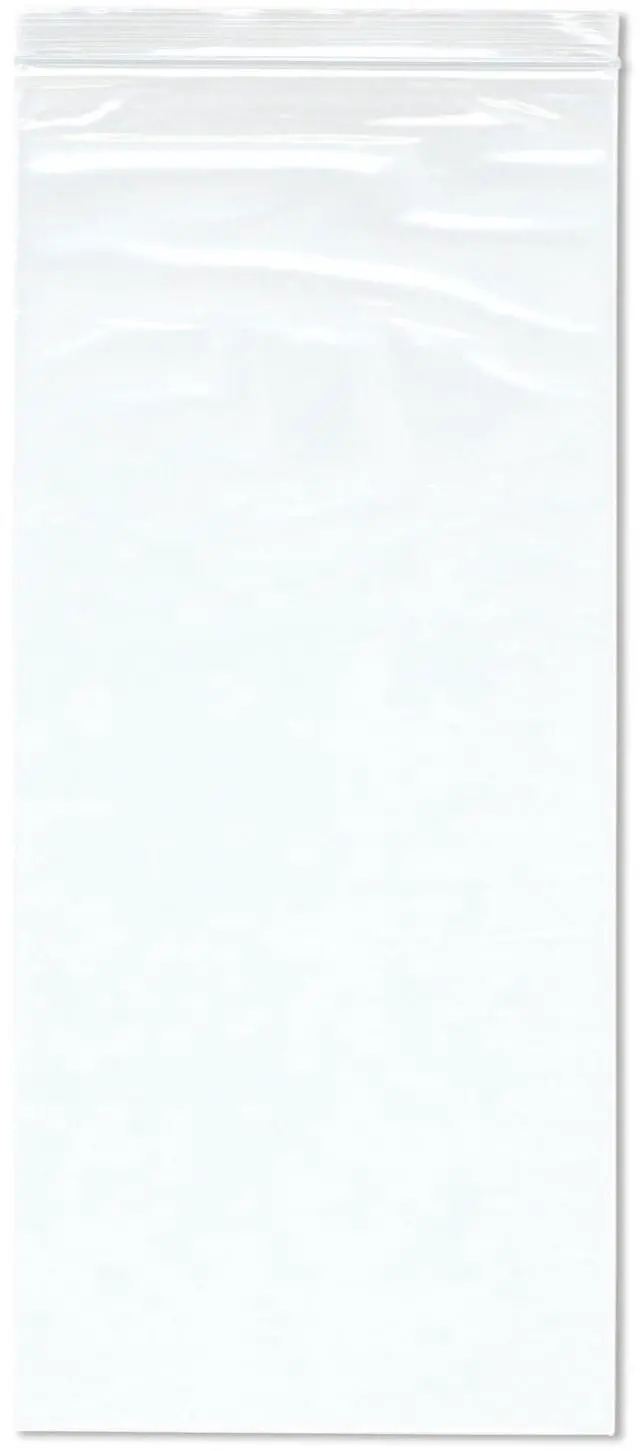 Main image of 8" x 18" (Case of 1,000), 2 Mil Zipper Reclosable Plastic Bags