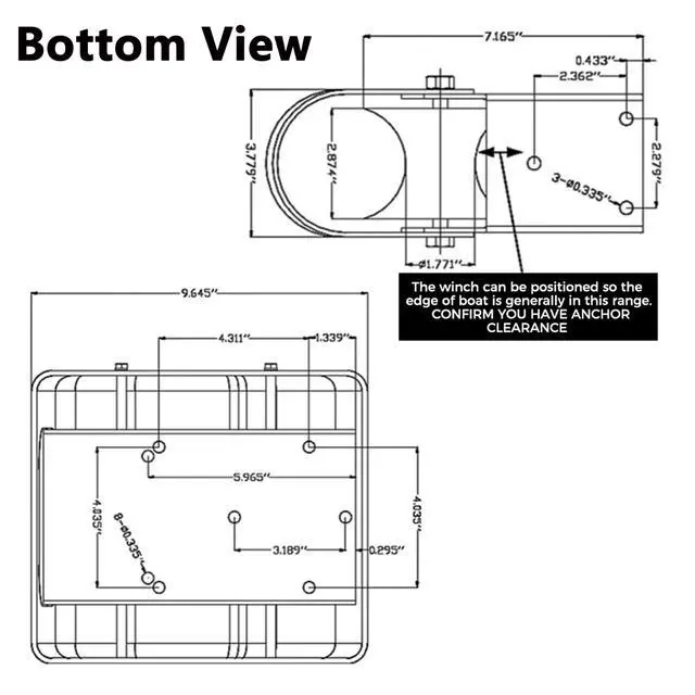Alt view image 2 of 6 - Electric Anchor Winch, 45 LBS Electric Anchor Winch for Boat 12 Volt Motor Towing Winches Boat Winch with Wireless Remote Control and 100FT Anchor Rope, Rope Strength 700 LBS