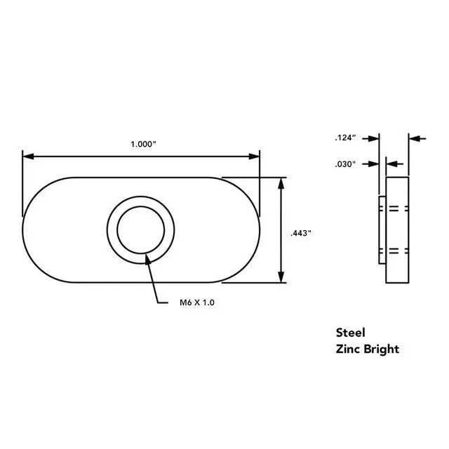 Alt view image 2 of 6 - 3859, 10 Series M6 x 1.0 Centered Slide in Economy T-Nut Steel (500 Pack)