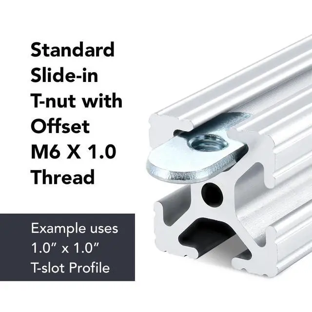 Alt view image 3 of 6 - 3859, 10 Series M6 x 1.0 Centered Slide in Economy T-Nut Steel (500 Pack)